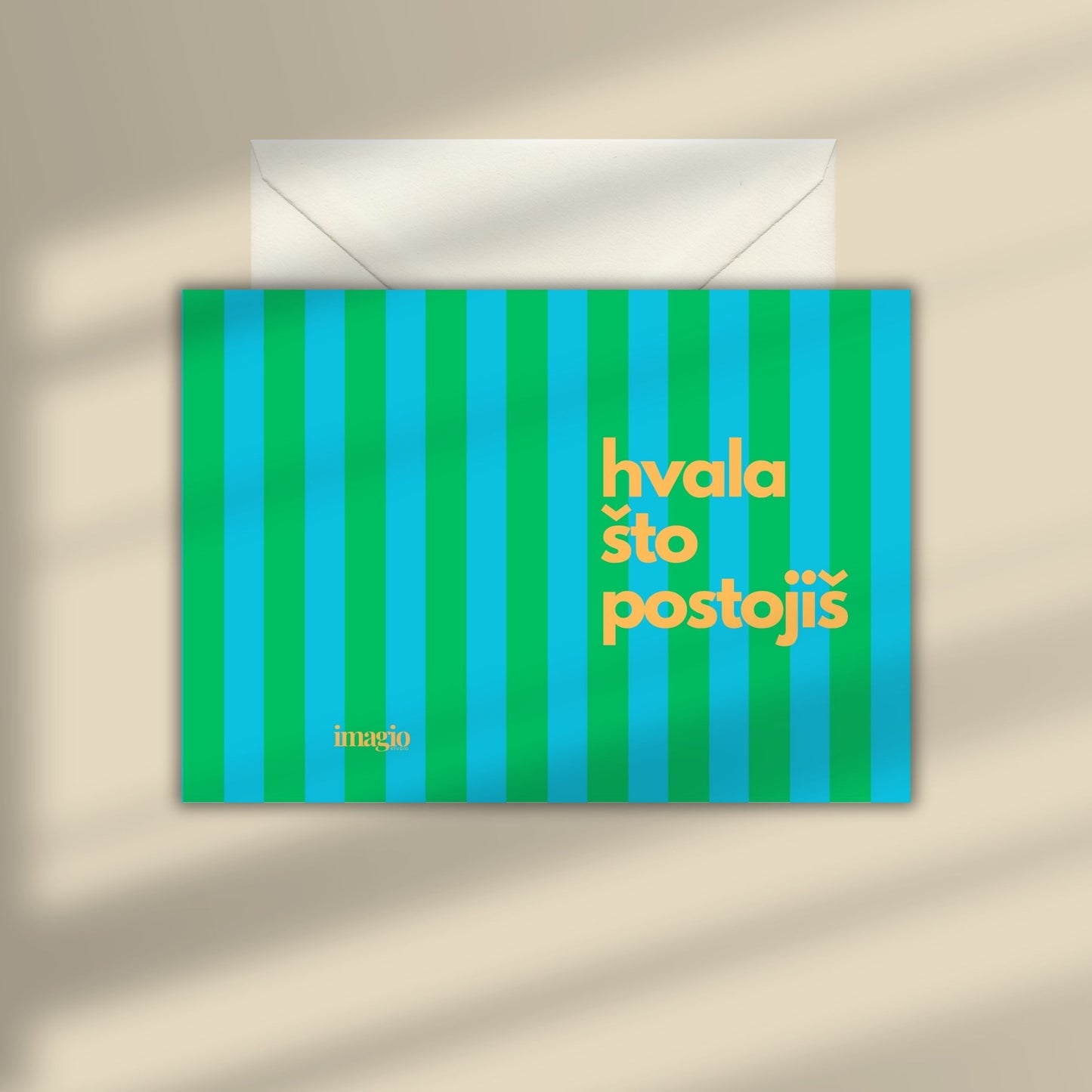 Čestitka - Hvala što postojiš - Green Blue