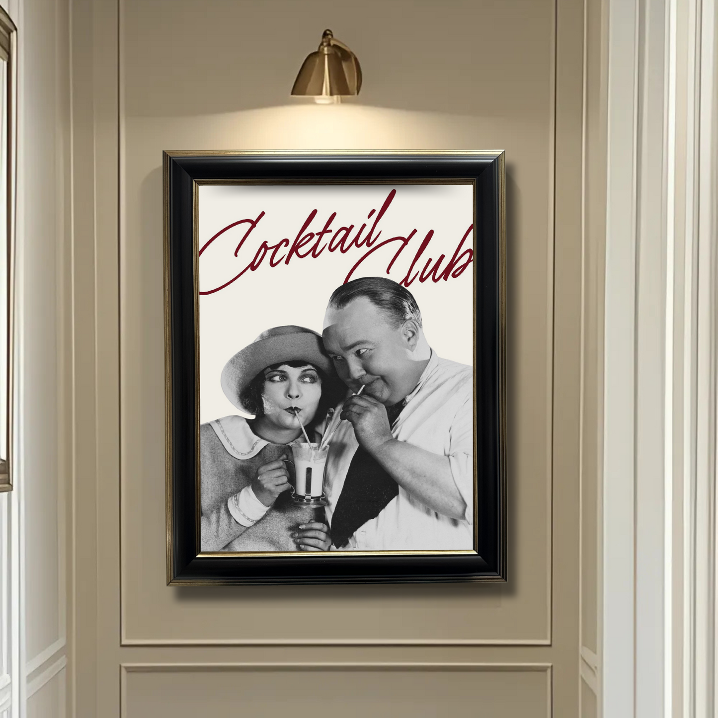 Retro Charm – Cocktail Club, Framed Art 37.5x47.5 cm