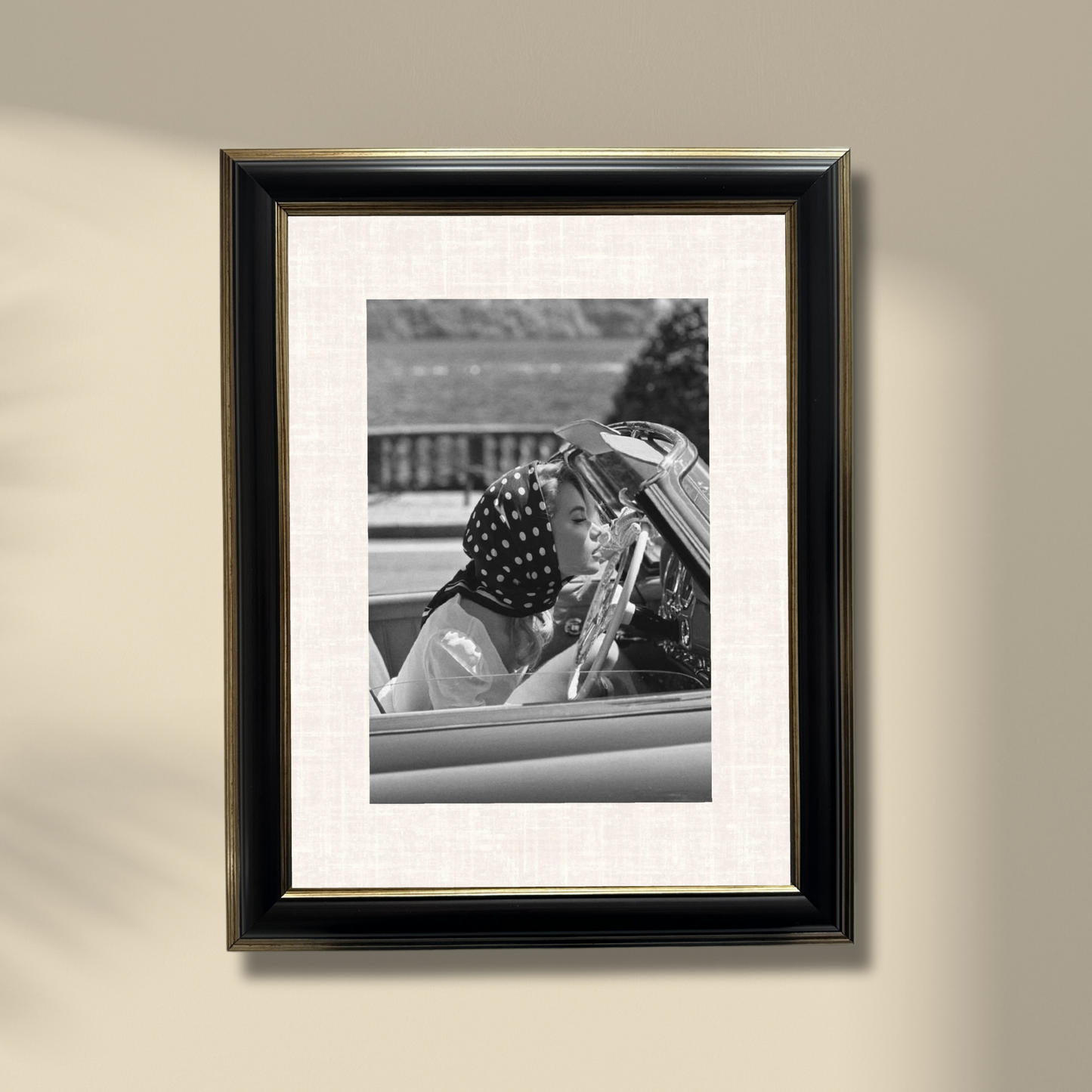 Italian Ride - Woman in a Convertible, Framed Art 37.5x47.5 cm