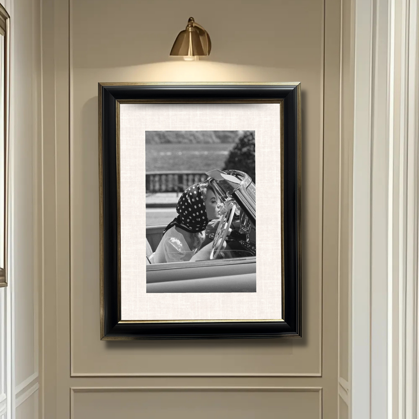 Italian Ride - Woman in a Convertible, Framed Art 37.5x47.5 cm