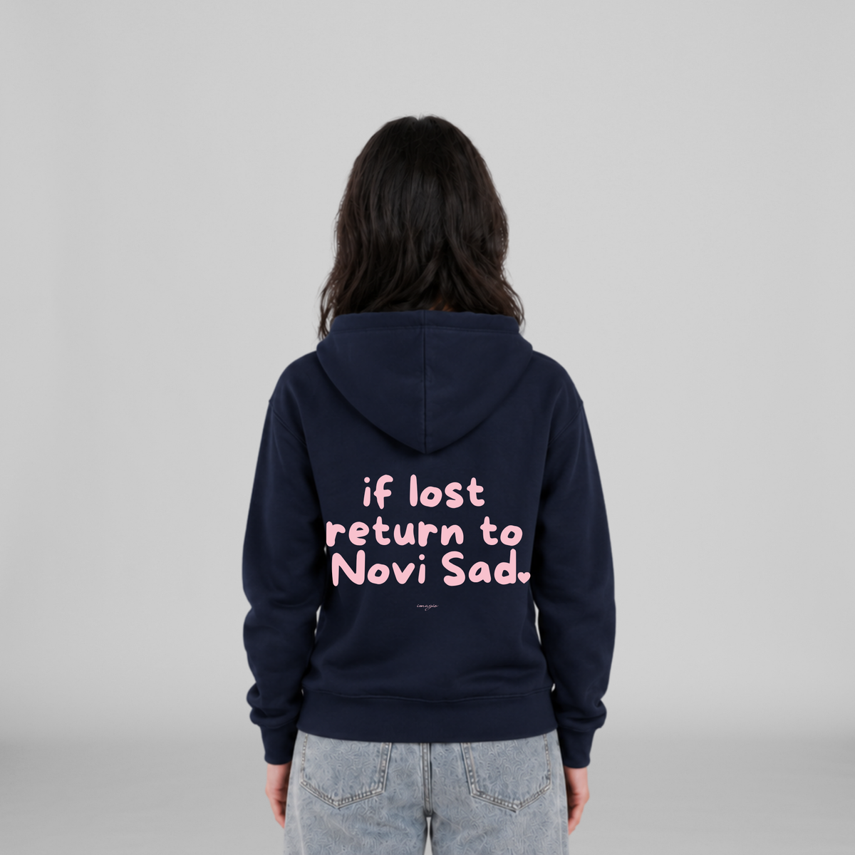 PREORDER Navy hoodie - If lost return to Novi Sad