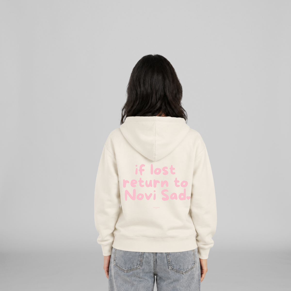 PREORDER Vanilla hoodie - If lost return to Novi Sad