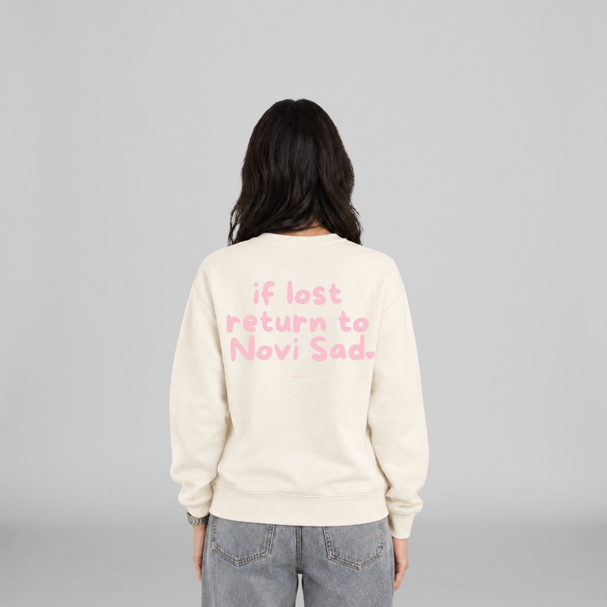 PREORDER Vanilla Sweatshirt - If lost return to Novi Sad