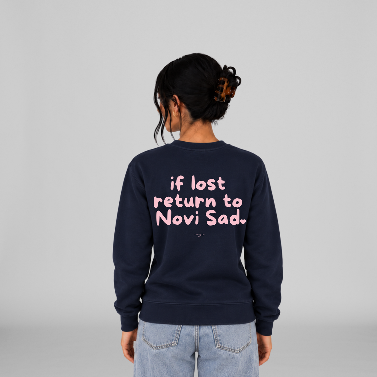PREORDER Navy Sweatshirt - If lost return to Novi Sad