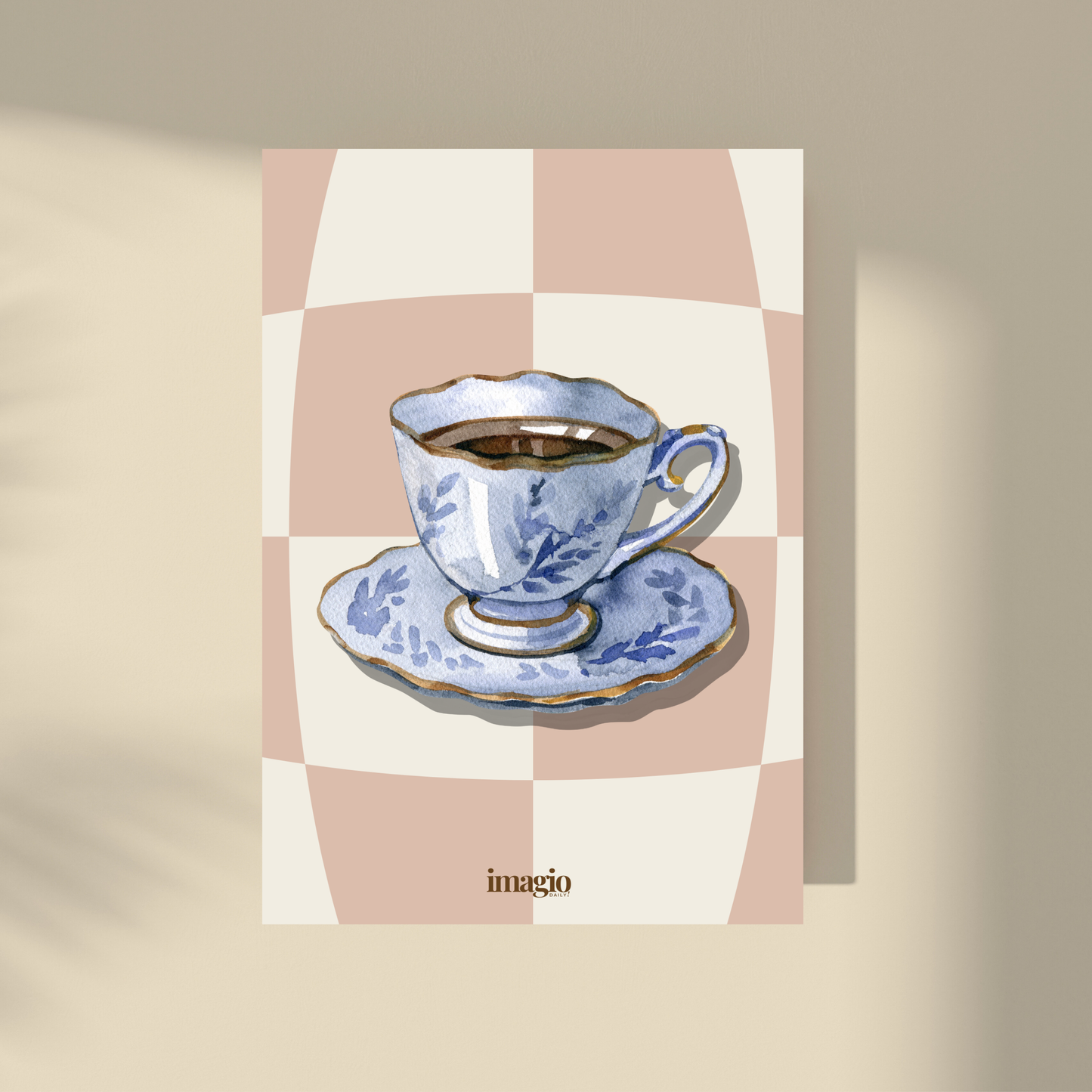 Turkish coffee on a checkered background