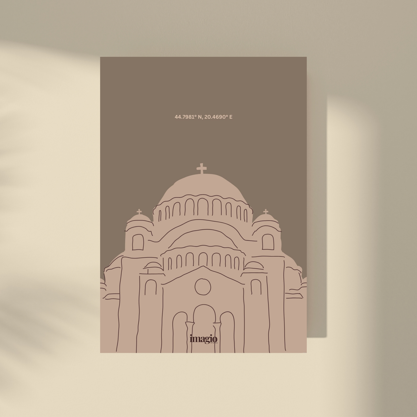 Temple of Saint Sava - Hazelnut Color Palette Poster