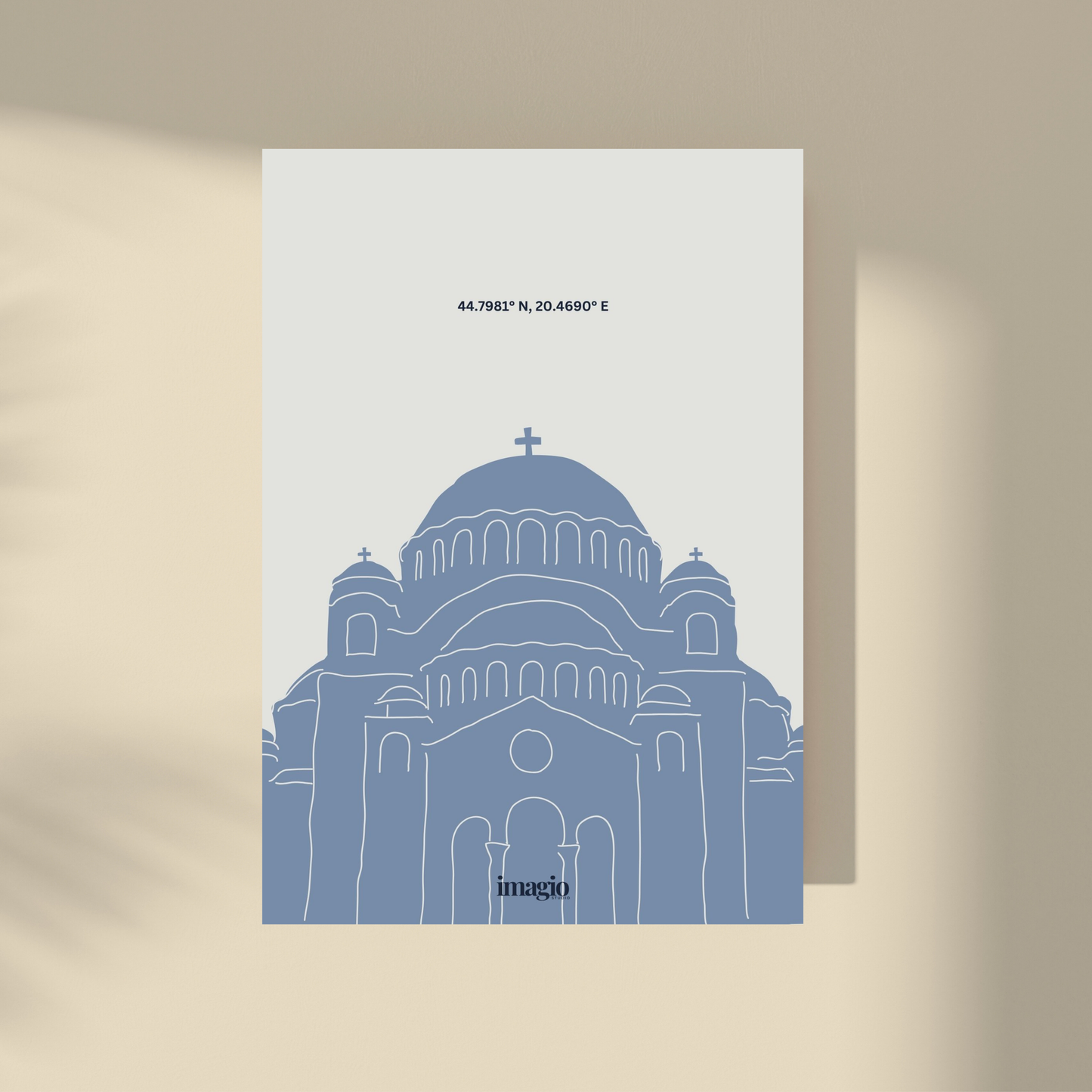 Temple of Saint Sava - Blue Color Palette Poster