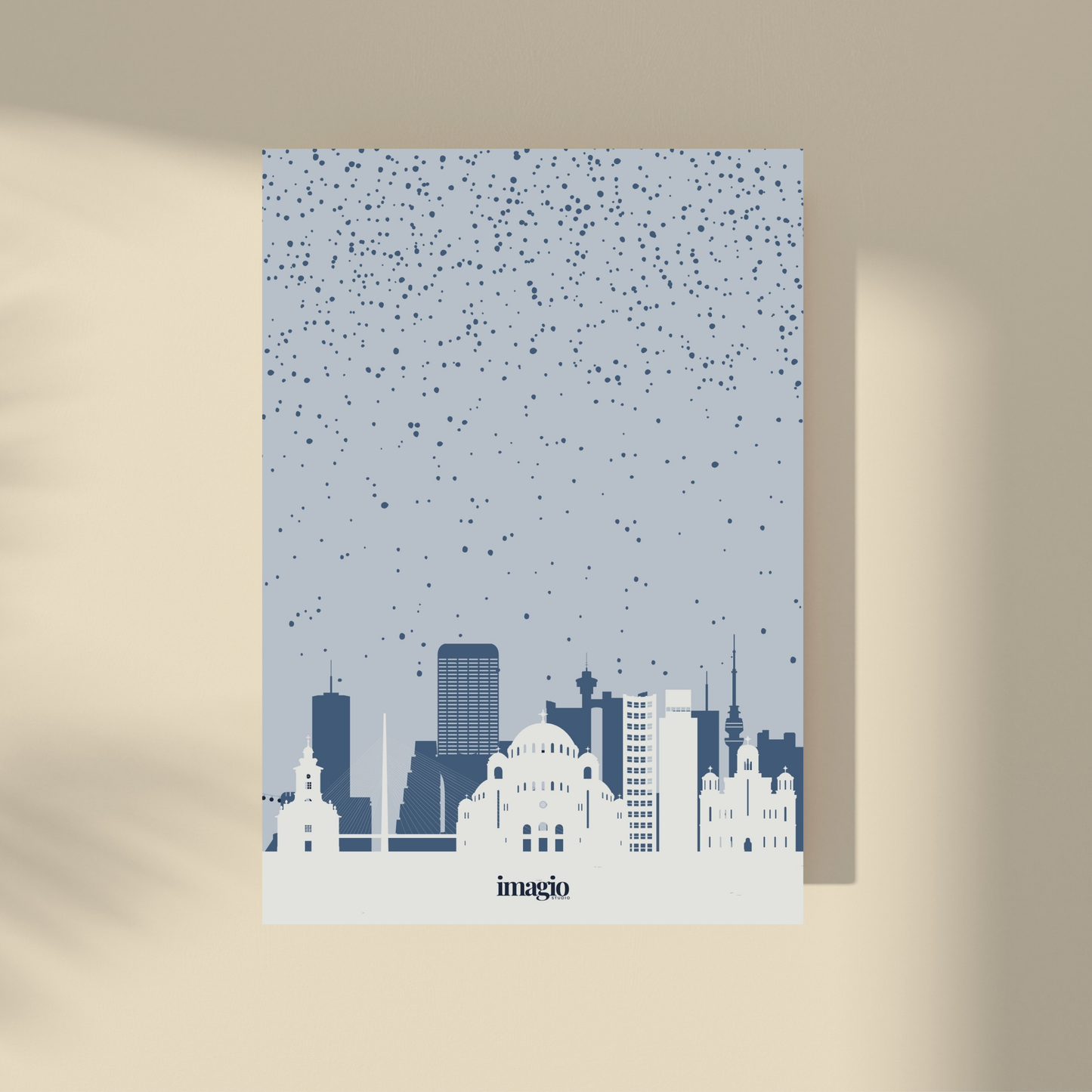 Belgrade Panorama - Blue Color Palette Poster