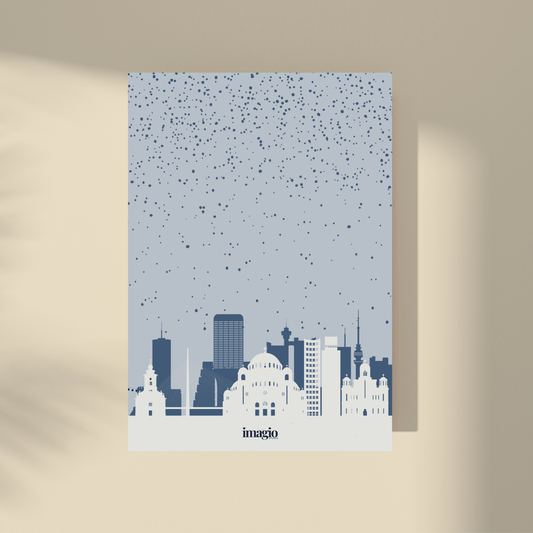 Belgrade Panorama - Blue Color Palette Poster