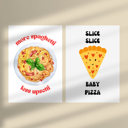 Pizza Slice & Spaghetti - Duo Set 30x40cm