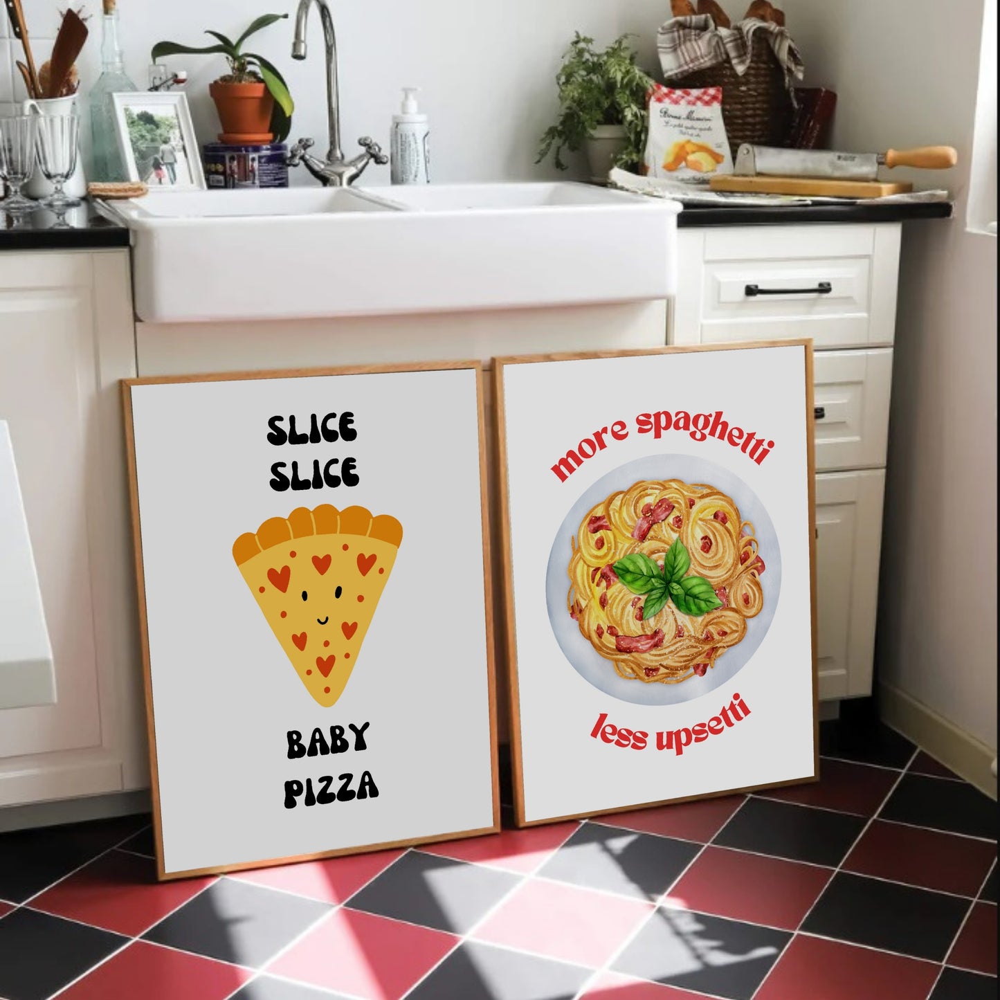 Pizza Slice & Spaghetti - Duo Set 30x40cm