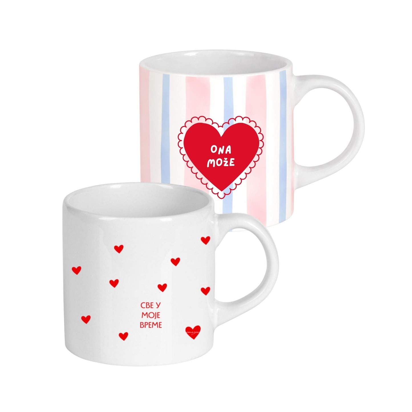 Mug - Duo set "Ona može" & "Sve u moje vreme" - 2 x 200ml