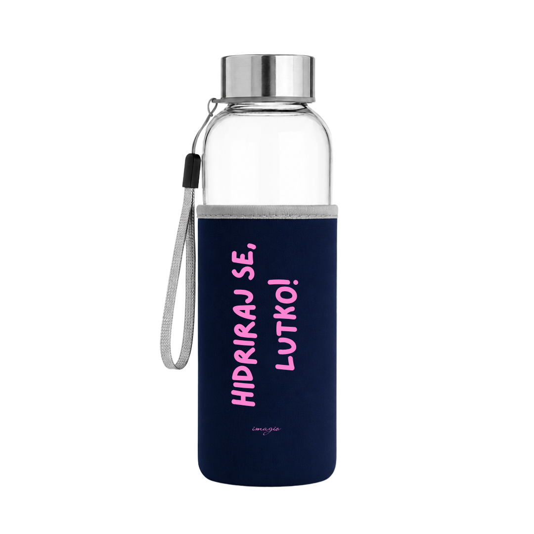 Glass Bottle - Navy - Hidriraj se, lutko!