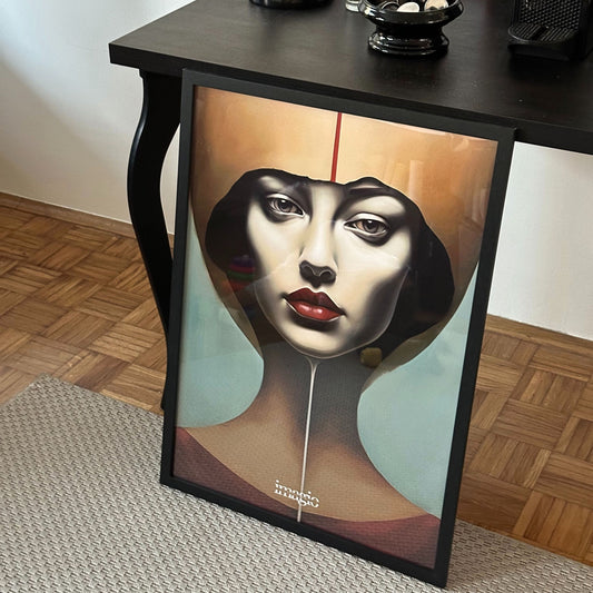 Surreal Echoes - Surreal Woman Portrait #3 - Framed Art 50x70 cm