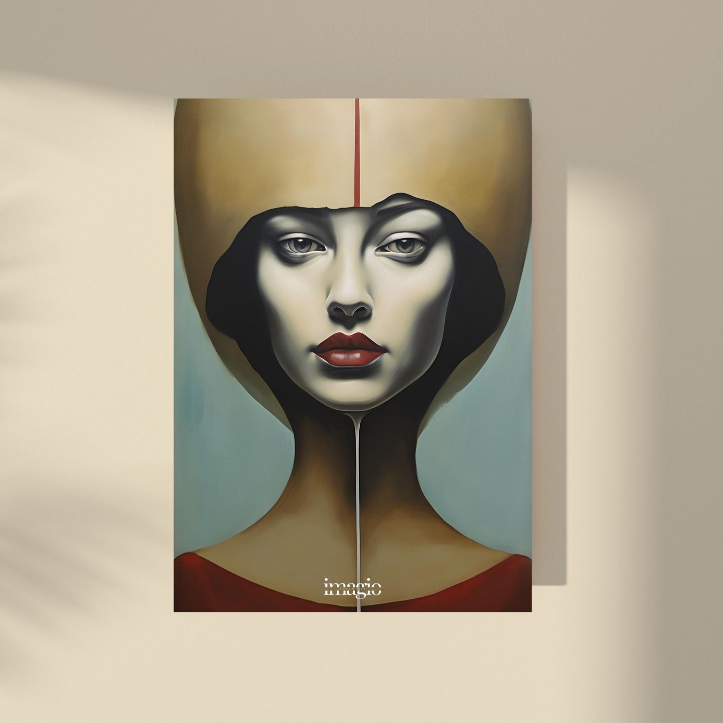 Surreal Echoes - Surreal Woman Portrait #3 - Framed Art 50x70 cm