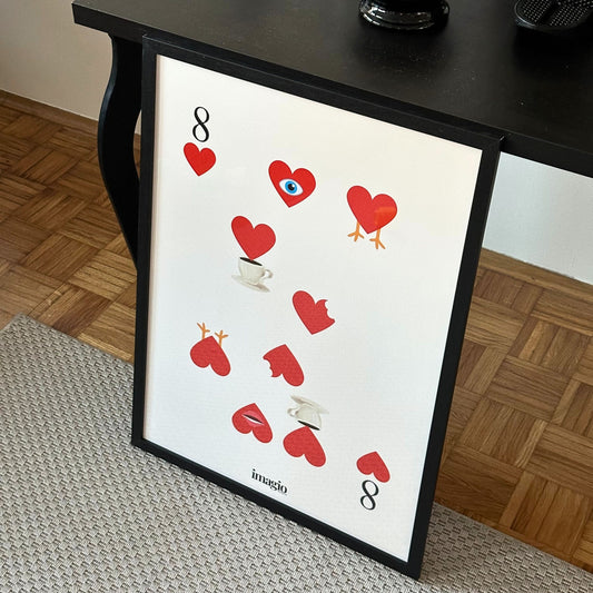 Eight of Hearts - Studio Framed Art 50x70 cm